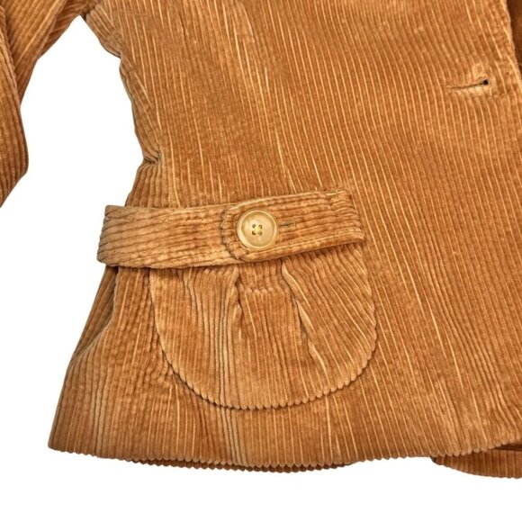 VTG 90s Banana Republic Corduroy Blazer Jacket Sz 10 Tan Retro Academia Twee - Picture 9 of 11